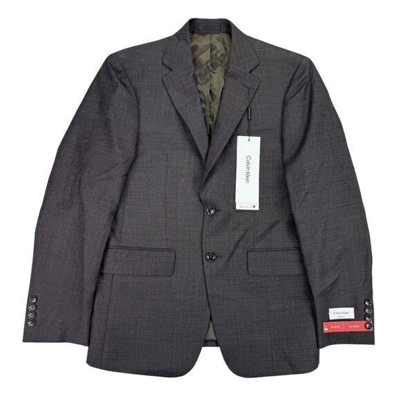 Calvin Klein Mens X Slim Fit Wool Blend Stretch Suit Jacket Burgundy 38S - Picture 1 of 5